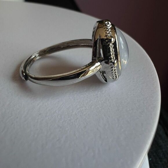 Blue Lace Agate Ring Size 7 Adjustable - Picture 4 of 13